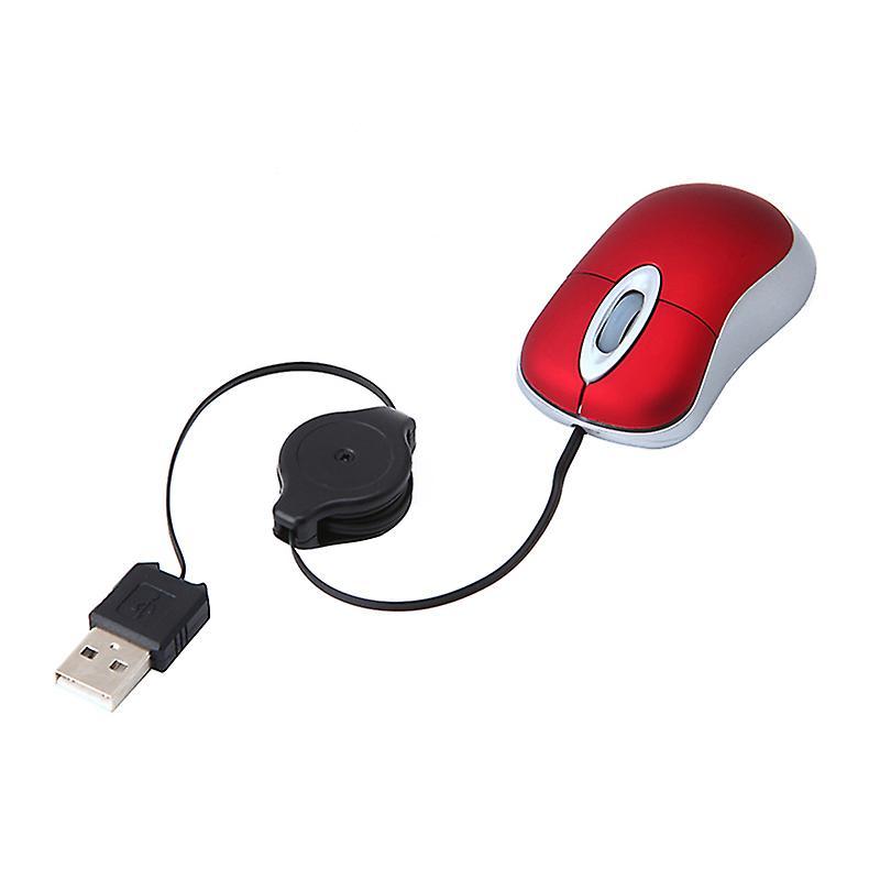 Usb Wired Mouse Cable Tiny Small Mouse for Windows 98(red)