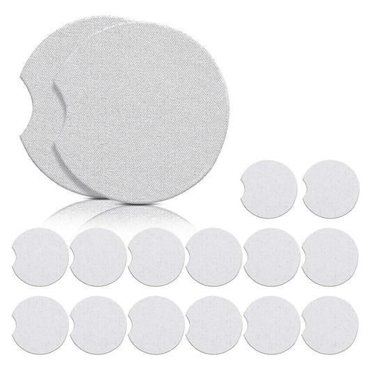 16 Pcs Blank Coasters Diy Car Cup Coaster Absorbent Car Coasters