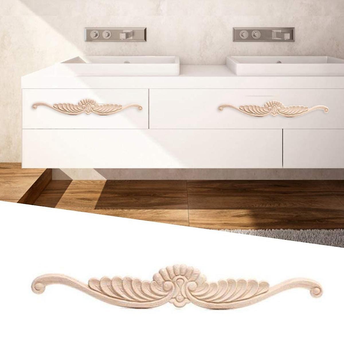 4pcs Wood Carved Corner Onlay Applique Door Cabinet Furniture