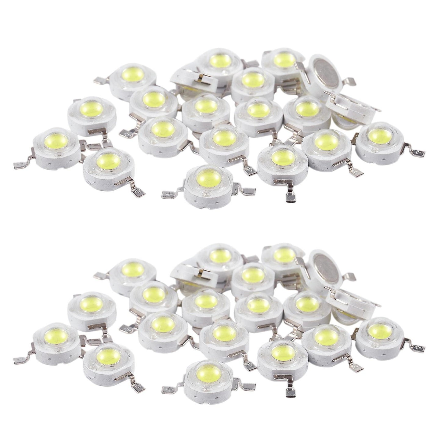 20 Pcs High Power 2 Pin 3w White Led Bead Emitters 170-190lm 6000k