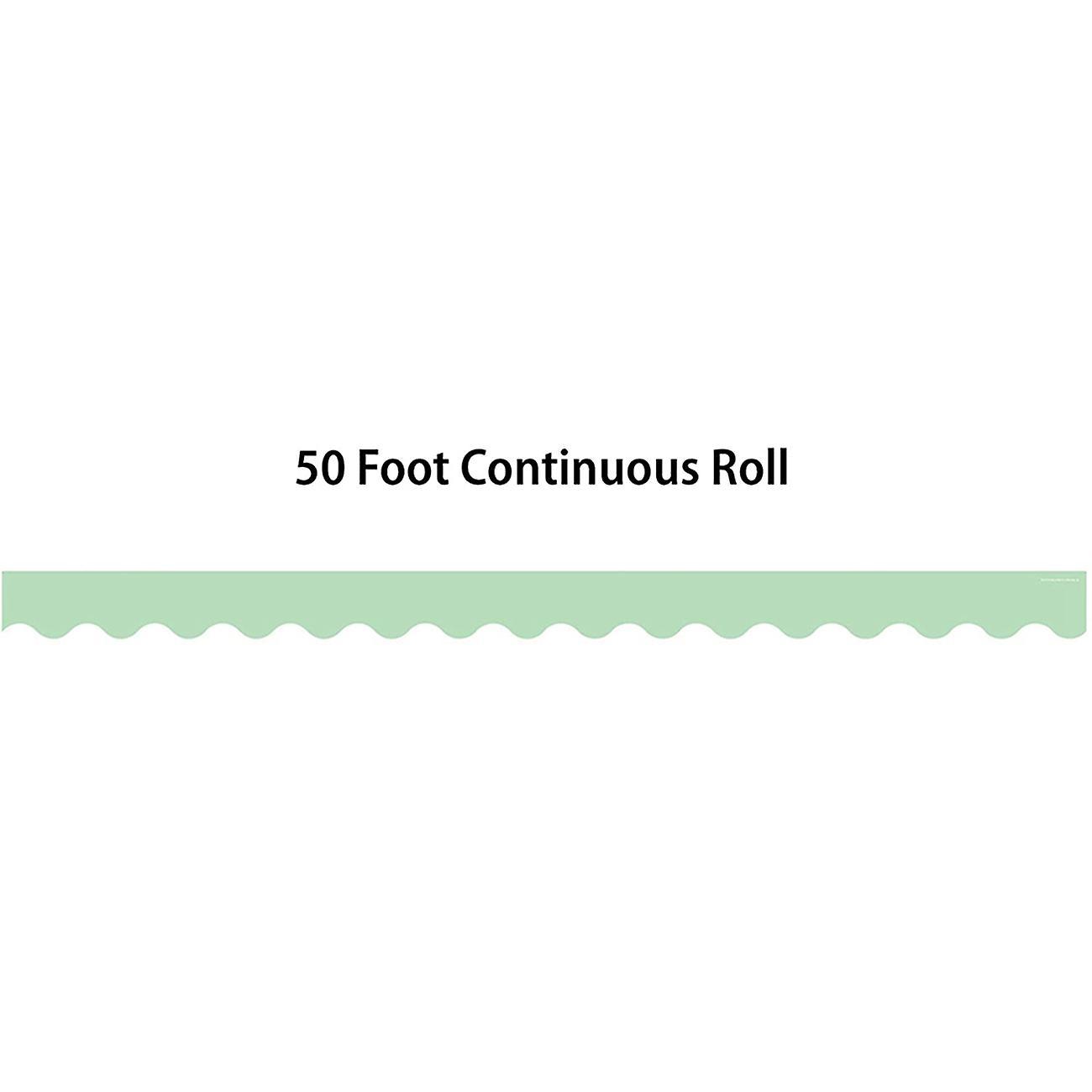 Mint Green Rolled Border Trim 50ft Decorate Bulletin Boards, Schools