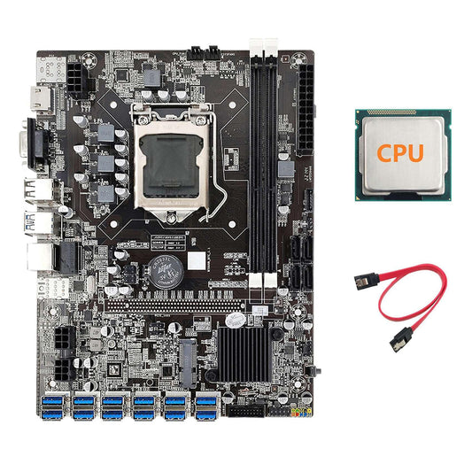 B75 Eth Mining Motherboard with Cpu+sata Cable Usb Miner Motherboard