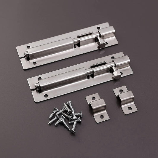2 Pcs Barrel Bolts, 3 Inches Slide Lock, with Screws, Door Latch