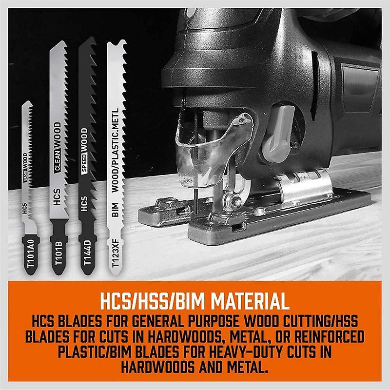 25 Pcs T Shank Jig Saw Blade Set, T-shank Blades for Wood