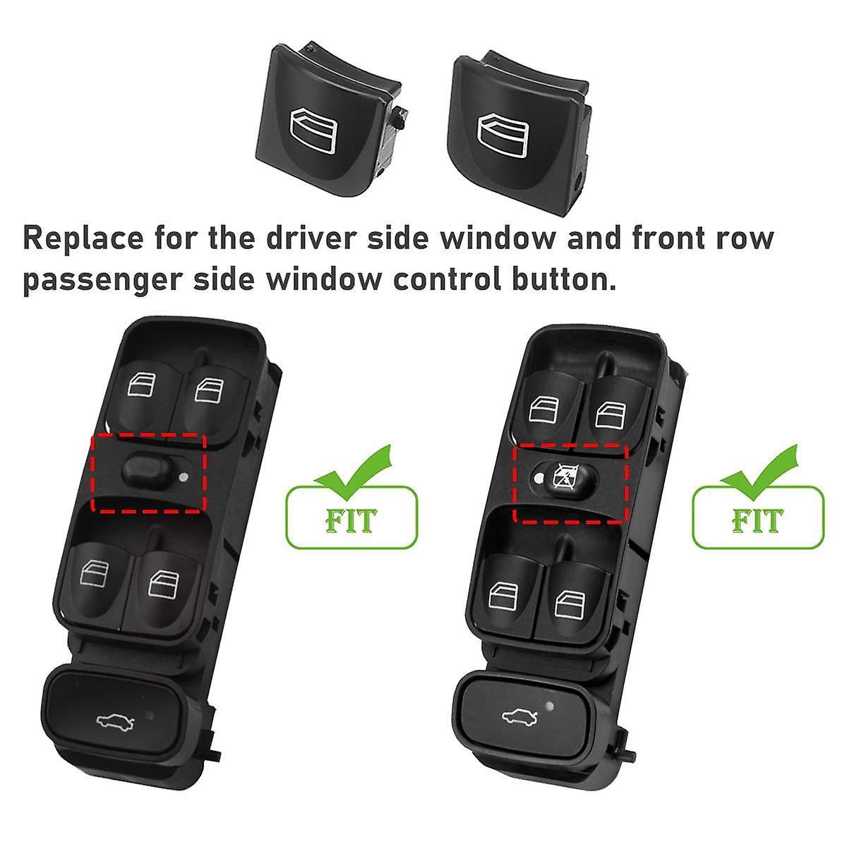 For W203 W208 C Clk Class Front Left+right Window Switch Button Caps