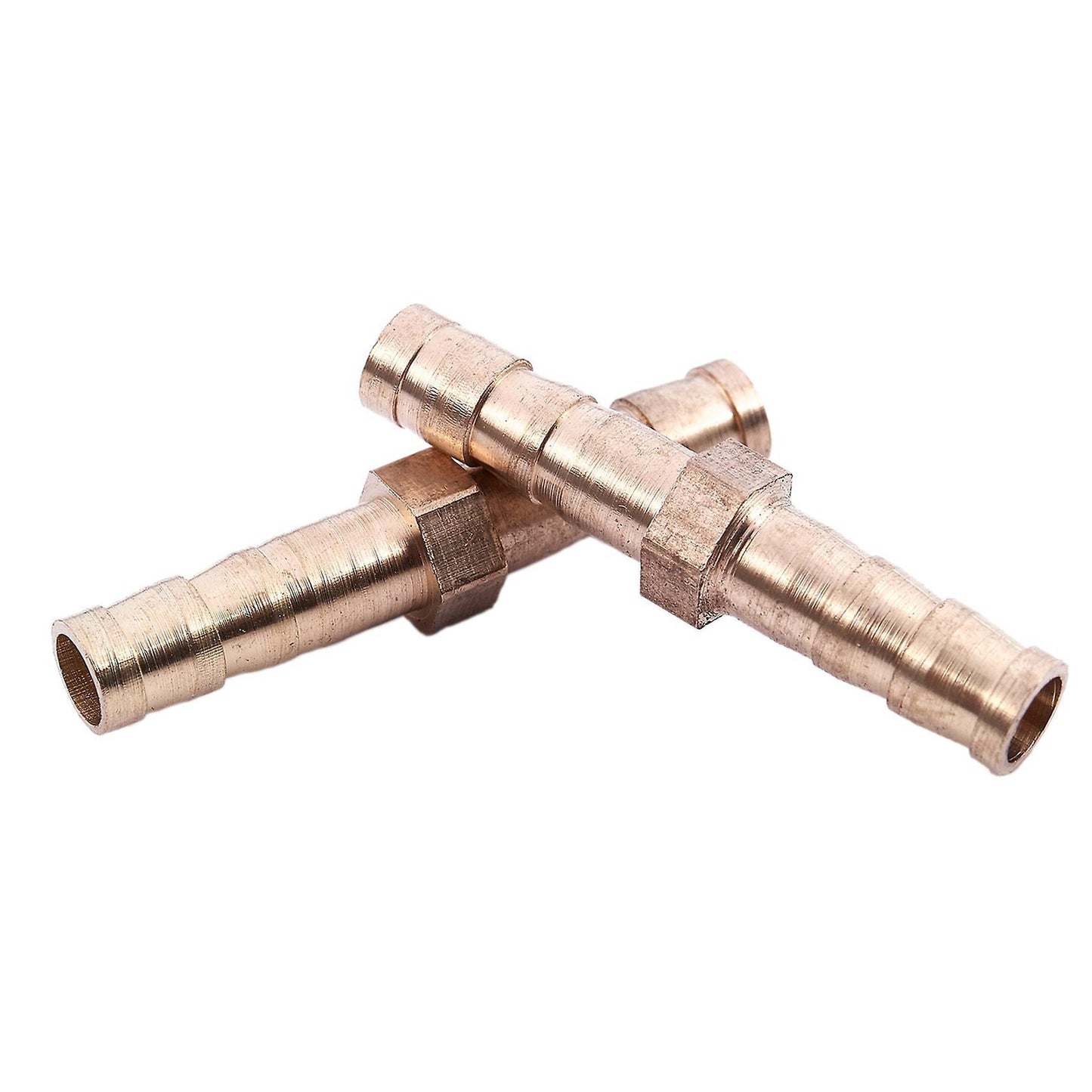 10 Pcs Gold Tone Brass Straight Hose Connector Joiner