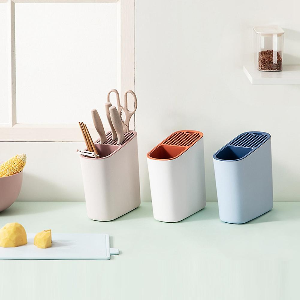 Kitchen Drain Knife Holder Knife Block Stand Organizer Blue