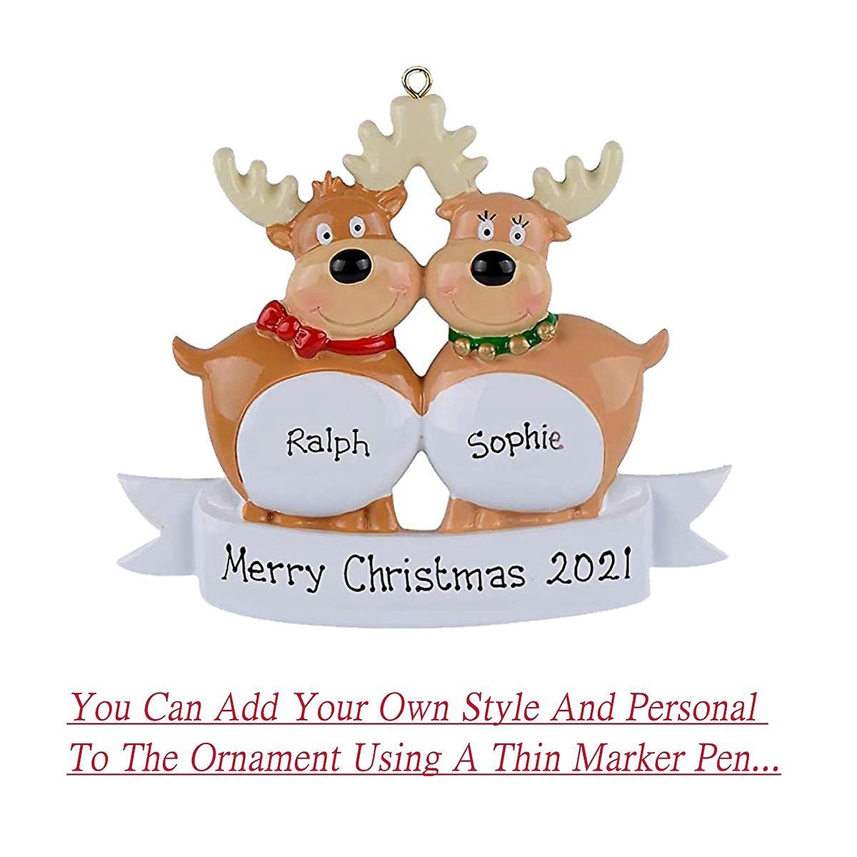 Reindeer Family Of 5 Christmas Tree Ornament Winter Gift-family Of 5
