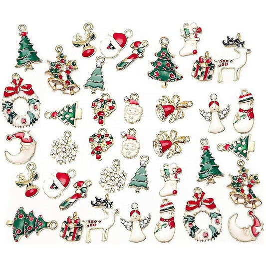 38pcs Christmas Pendant for Necklace Bracelet Earring Jewelry Making
