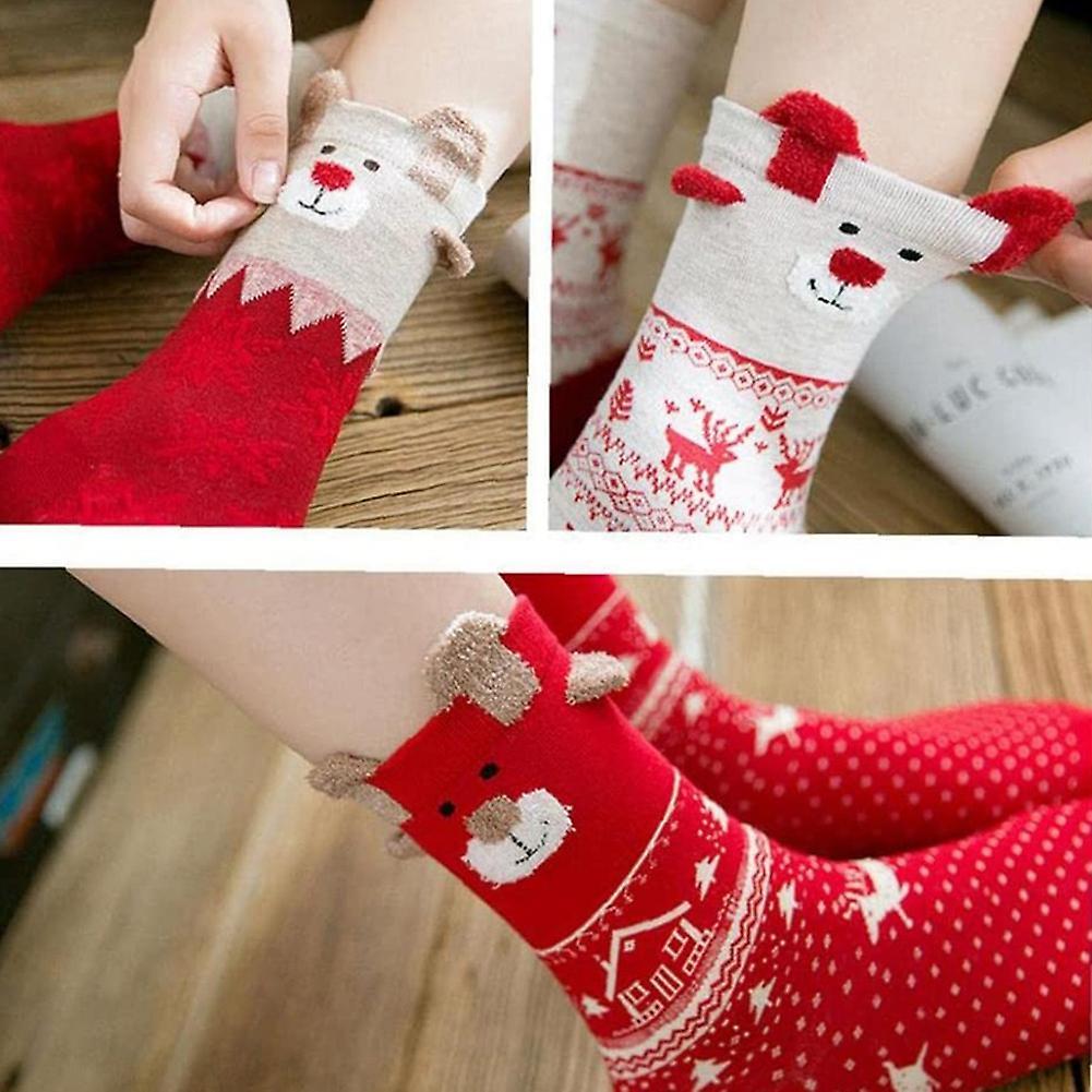 3 Pairs Floor Socks Coral Fleece Socks C