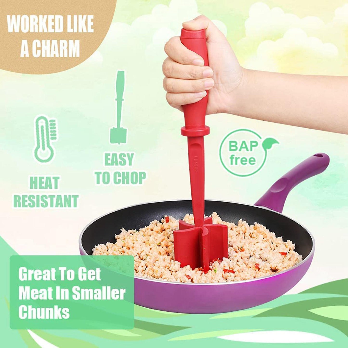 Meat Chopper,heat Resistant Abs Ground Beef Chopper Tool, Chopper