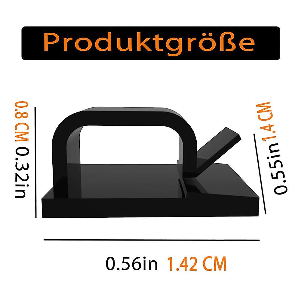 100 Pcs Self-adhesive Cable Holder,cable Clamps,cable Clips (black)