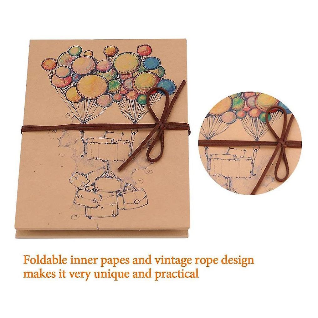 1 Scrapbook Photo Album Retro Style Balloon Cover Accordion Foldable