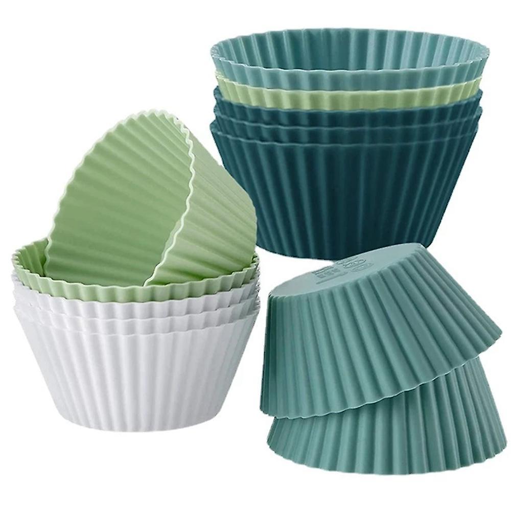 Silicone Muffin Cup Baking Mold Morandi Color Diy Food Tool-12pcs