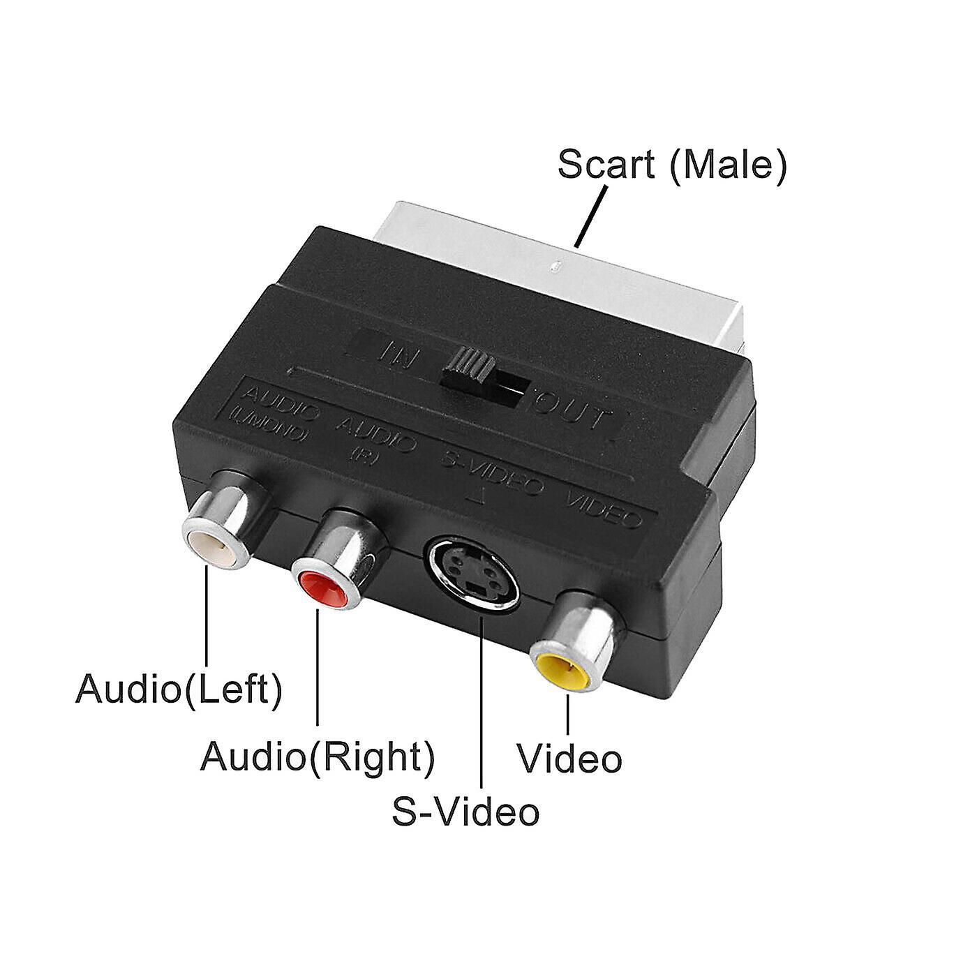 1080p Hdmi-compatible Male Av Cable W/scart to 3 Rca Phono Adapter
