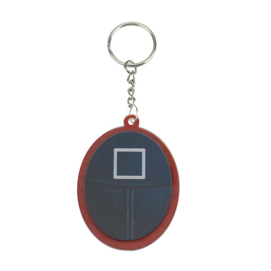 Squid Game Figures Mask Keychain Charms Accessories, Square