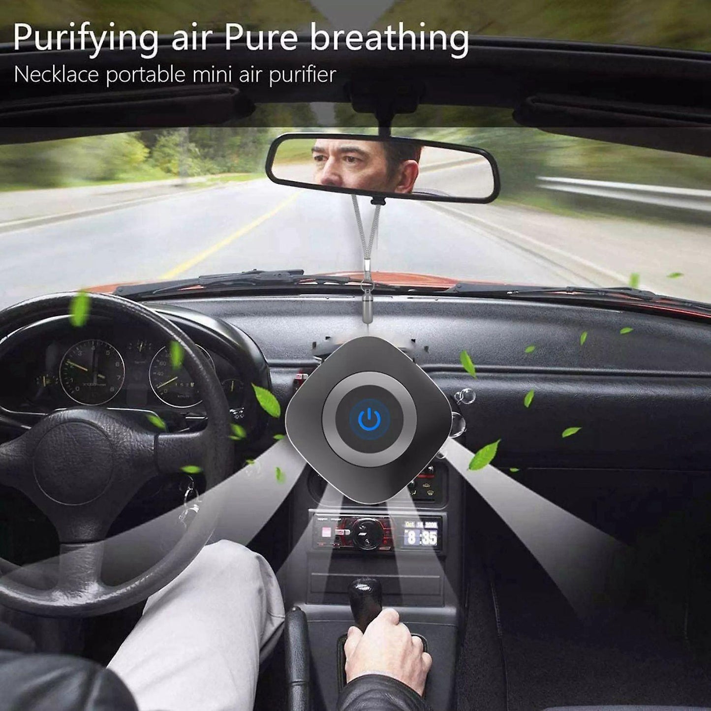 Air Purifier Necklace Wearable Air Purifier Ionizer for Home Black