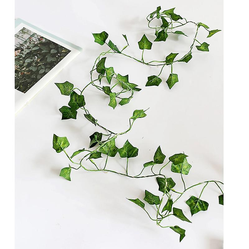 20 Leds Green Maple Leaf Rattan Garland String Light,warm White