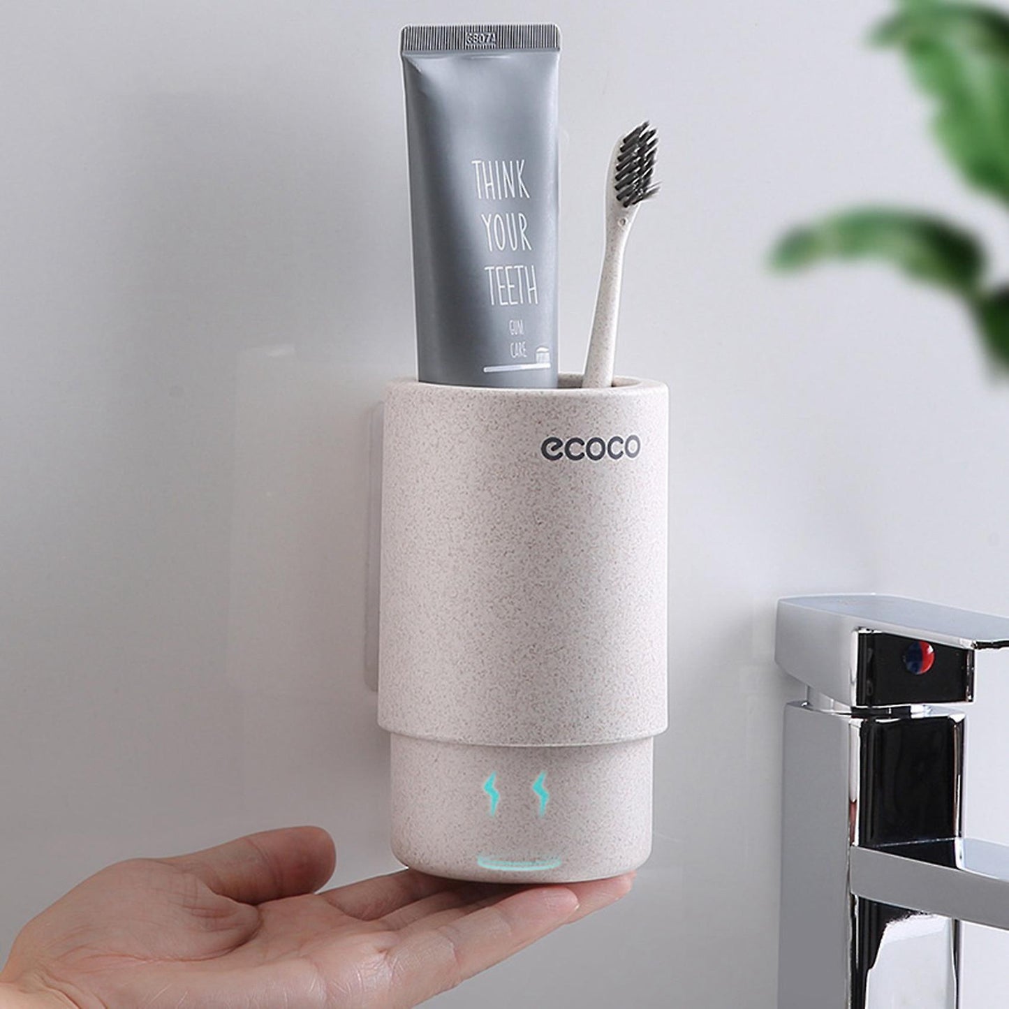 Ecoco Magnetic Adsorption Inverted Toothbrush Holder Storage Rack C
