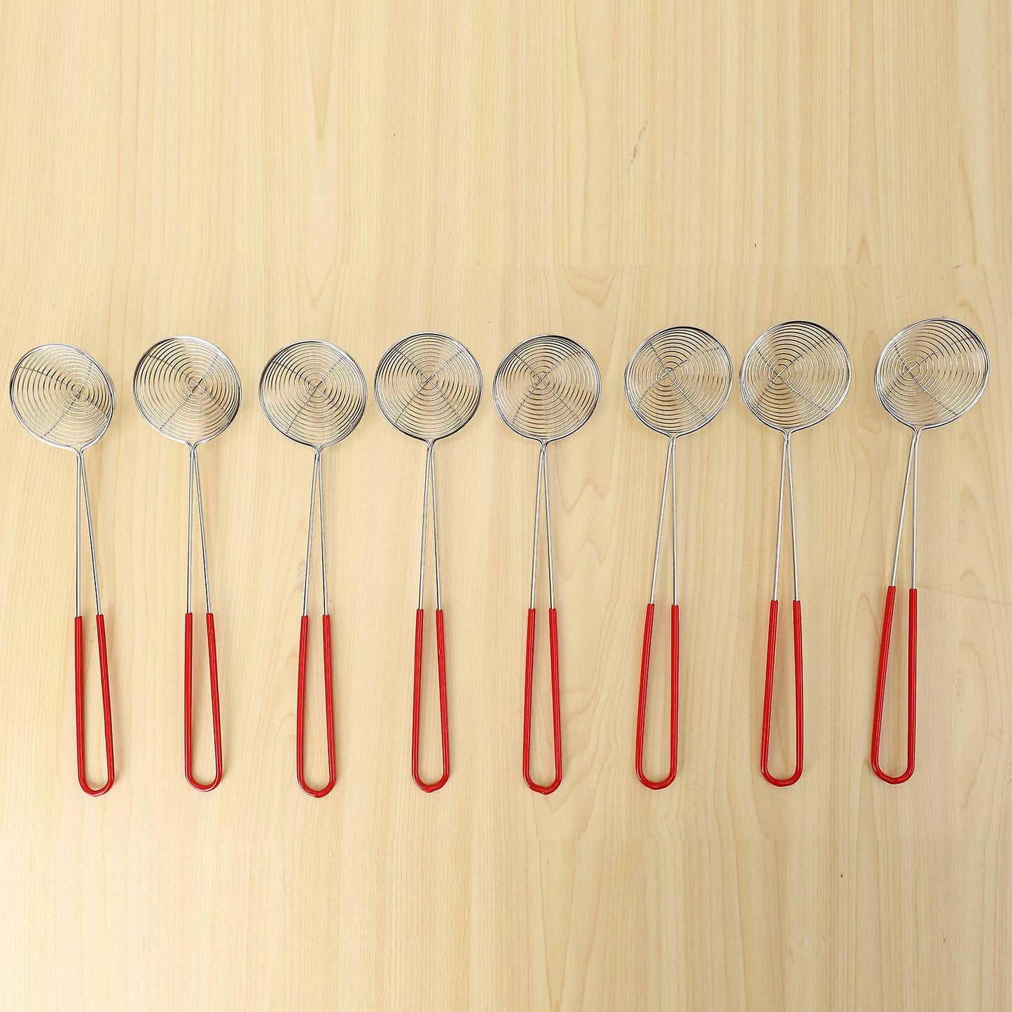 8 Pieces Stainless Steel Spider Strainer Spoon Wire Skimmer Colander