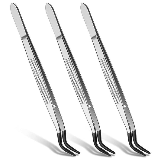 3 Pieces Tweezers Tip Tweezers Rubber Coated Jewelry Craft Tool
