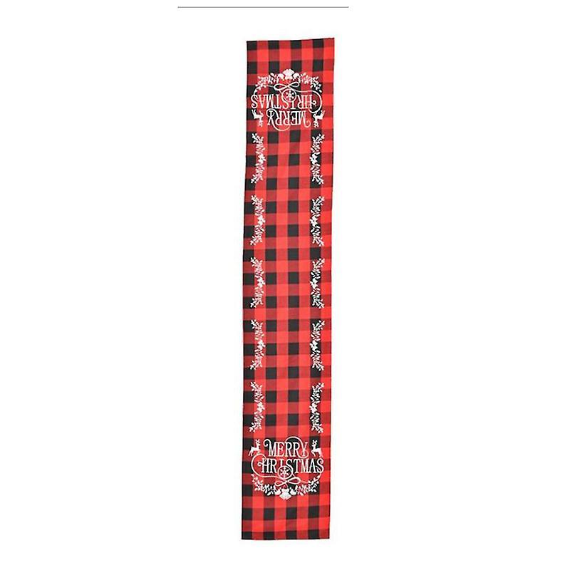 Grid Household Table Mat Cloth Set 180cmx31cm, Christmas Decoration,a