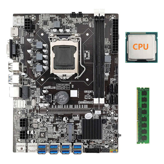 B75 Eth Mining Motherboard+cpu+ddr3 4gb Ram Lga1155 8xpcie to Usb