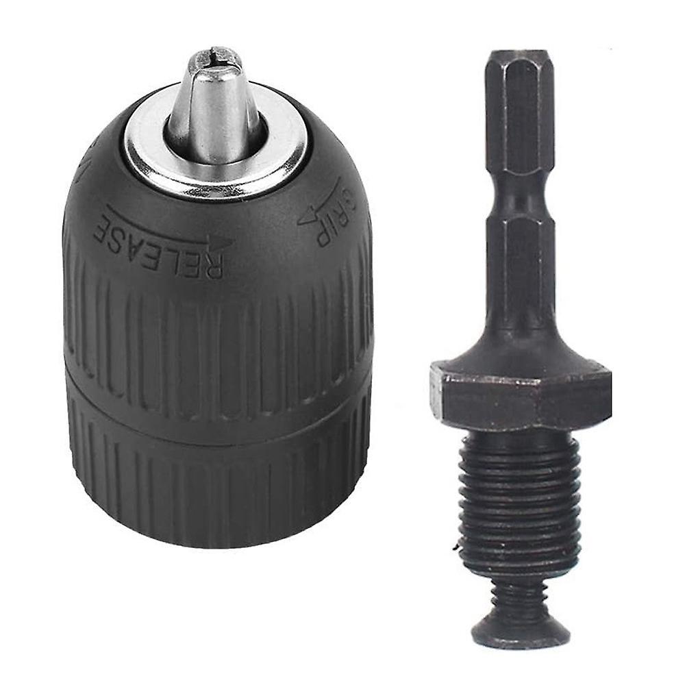 2 Pieces Of Hand-tight Chuck Set 13mm with Adapter Hardware Tools