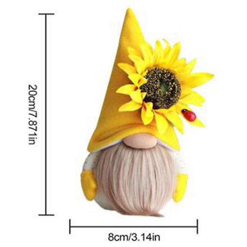 Bee Gnome Sunflower Doll Decor, Handmade Faceless Doll Ornaments,b
