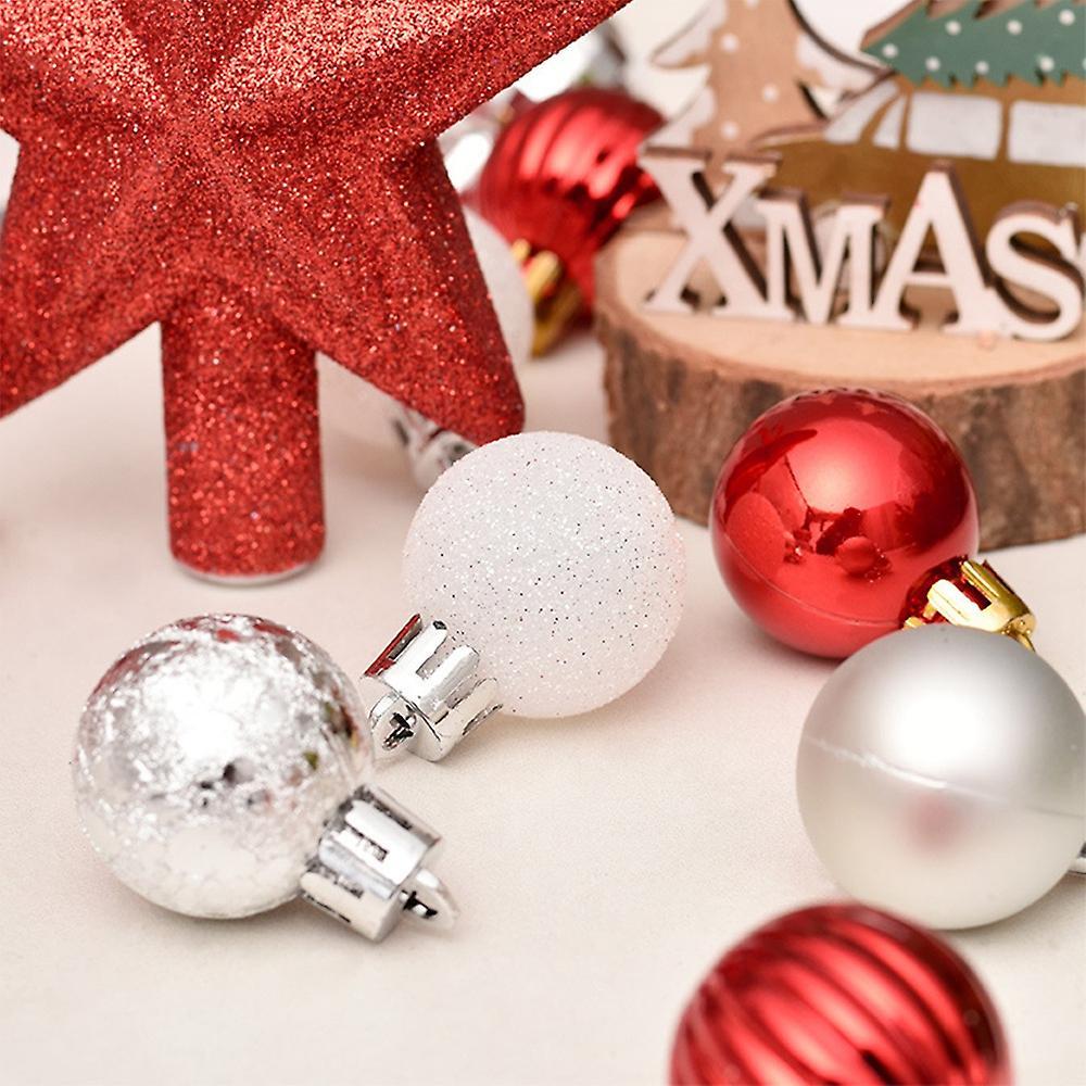 30pcs Glitter Christmas Tree Ball Baubles Colorful Xmas Party Decor,d