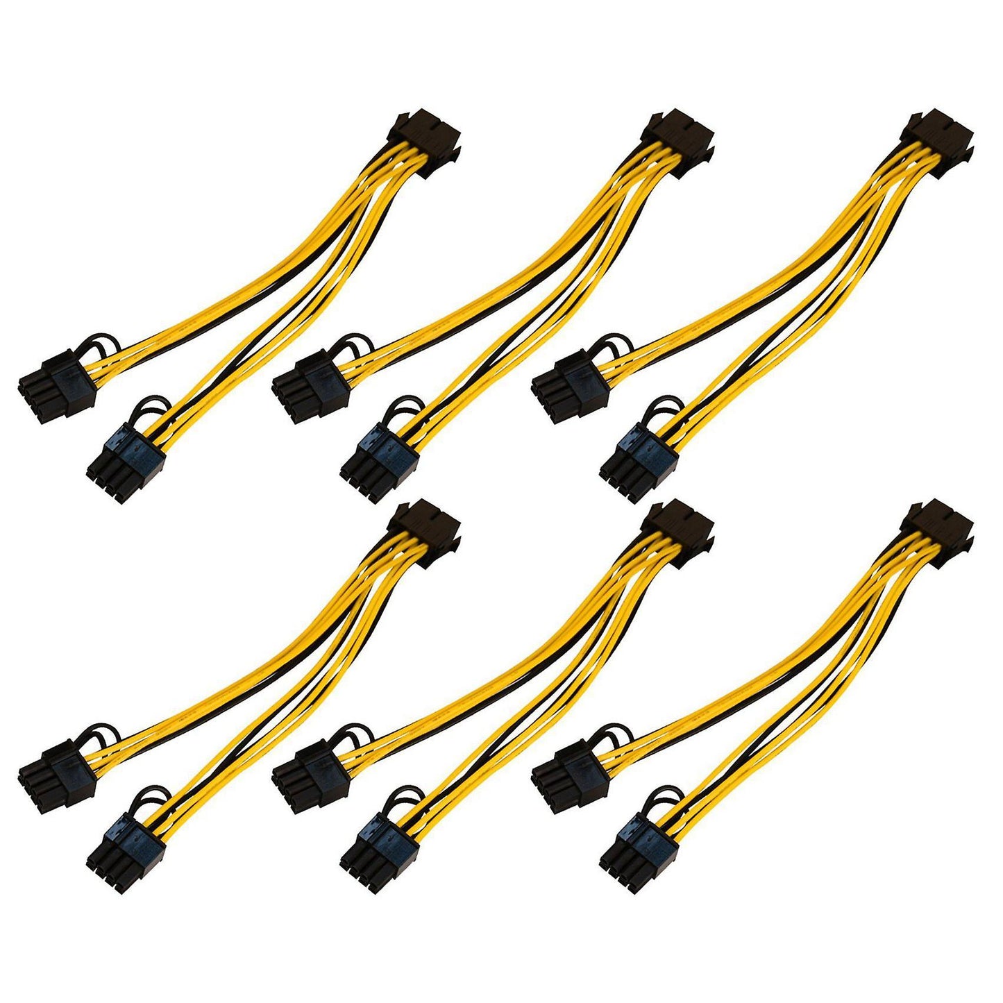 6 Pcs 8 Pin Power Cord for Mining Cpu Gpu 8pin to 2x8 Pin (6+2)
