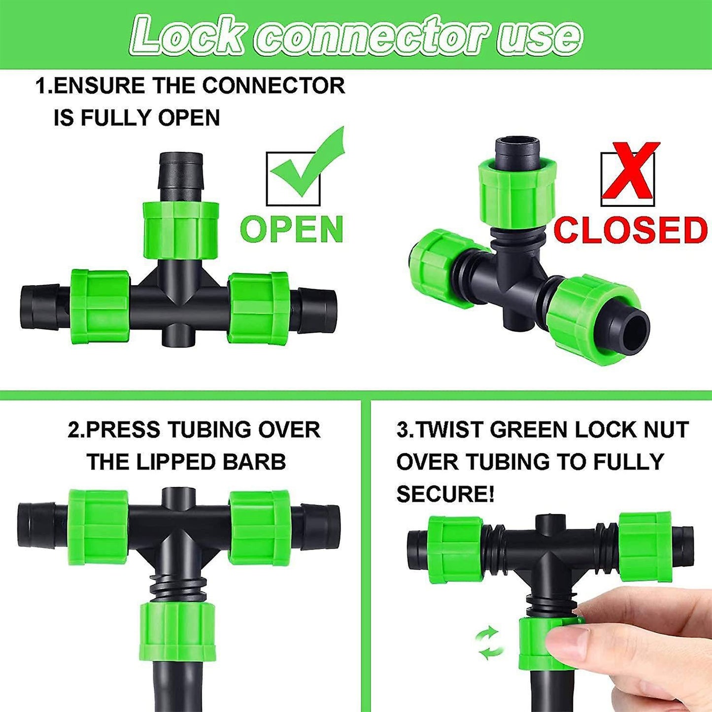 Drip Irrigation Fitting Kit,1/2 Inch Universal for 16-17 Mm Tubing -a