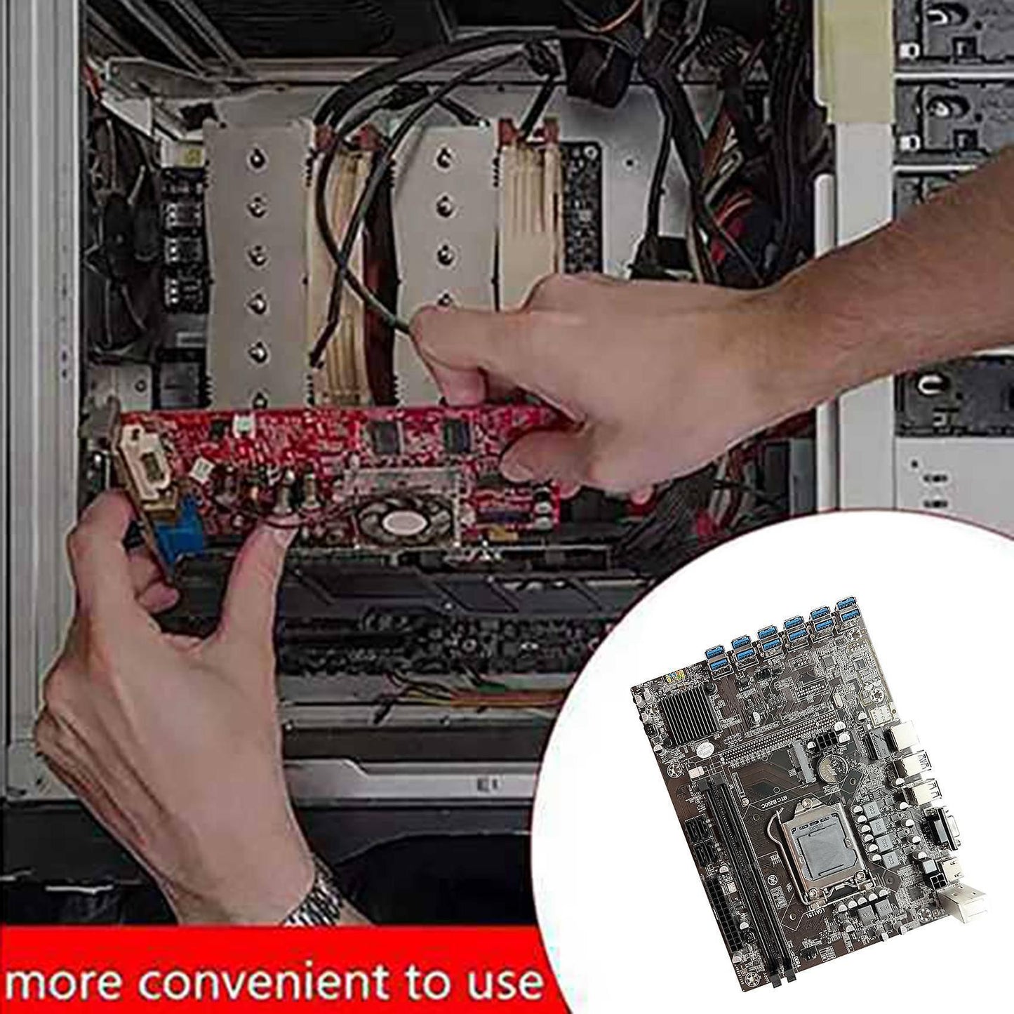 B250c Eth Motherboard+sata Cable+switch Cable+6pin to Dual 8pin Cable