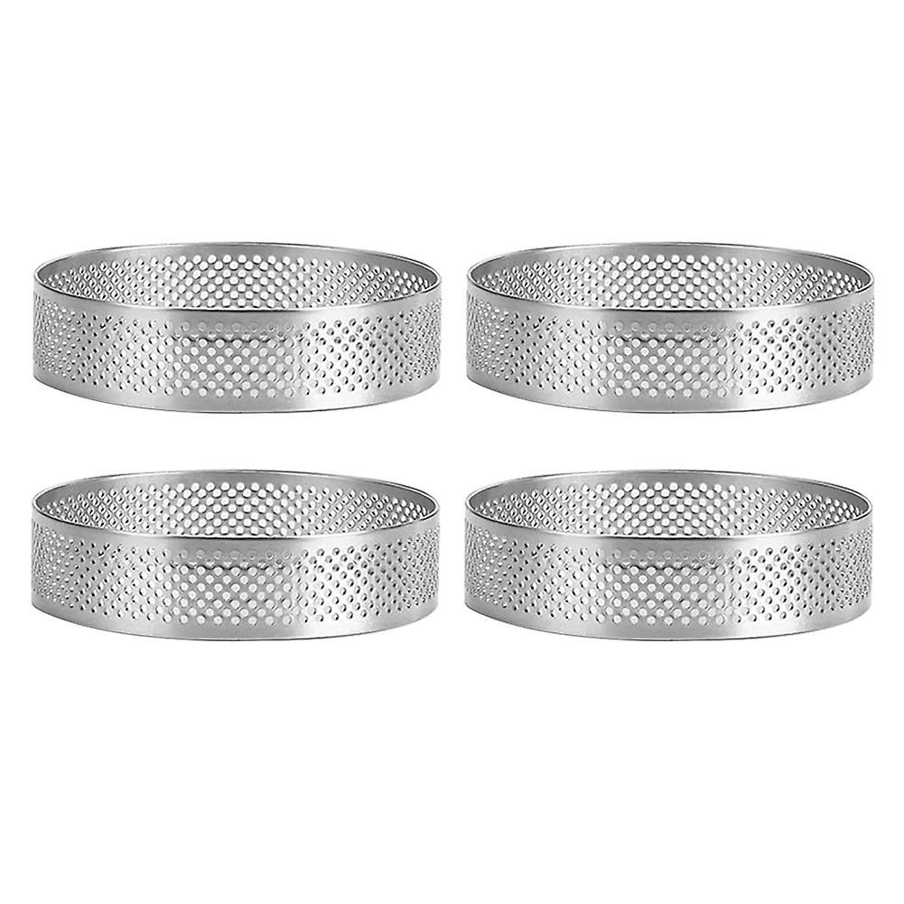 4 Pack Stainless Steel Tart Rings 2.4in,perforated Cake Mousse Ring