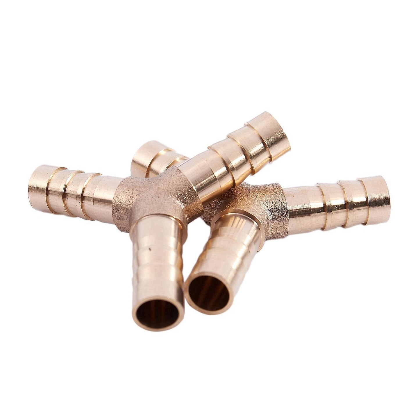 5pcs 8mm 3 Ways Y-piece Brass Air Gas Hose Barb Tube Coupler