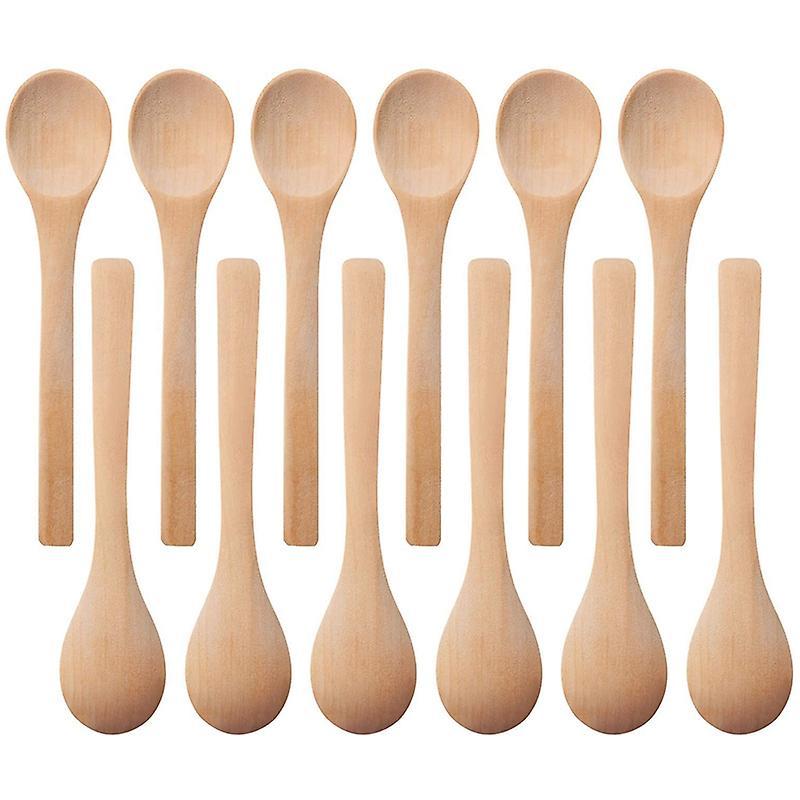 30 Pieces Mini Wooden Condiments Spoons Honey Teaspoon Wood Color