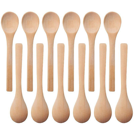 30 Pieces Mini Wooden Condiments Spoons Honey Teaspoon Wood Color
