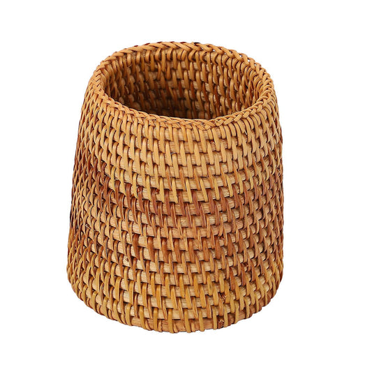 Rattan Chopsticks Tube Bucket Dinner Knives Forks Organizer B
