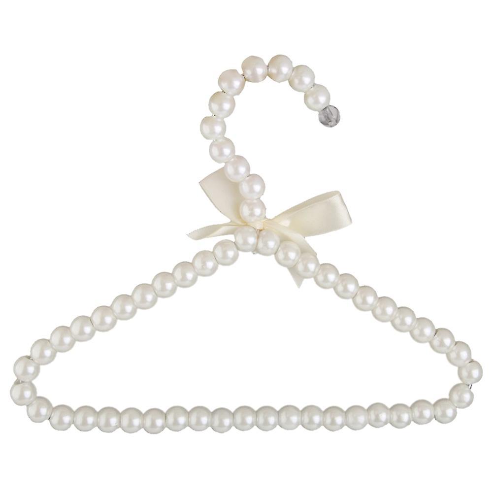 Faux Pearl Bow Clothes Hangers Hook for Children Kids Bowknot White