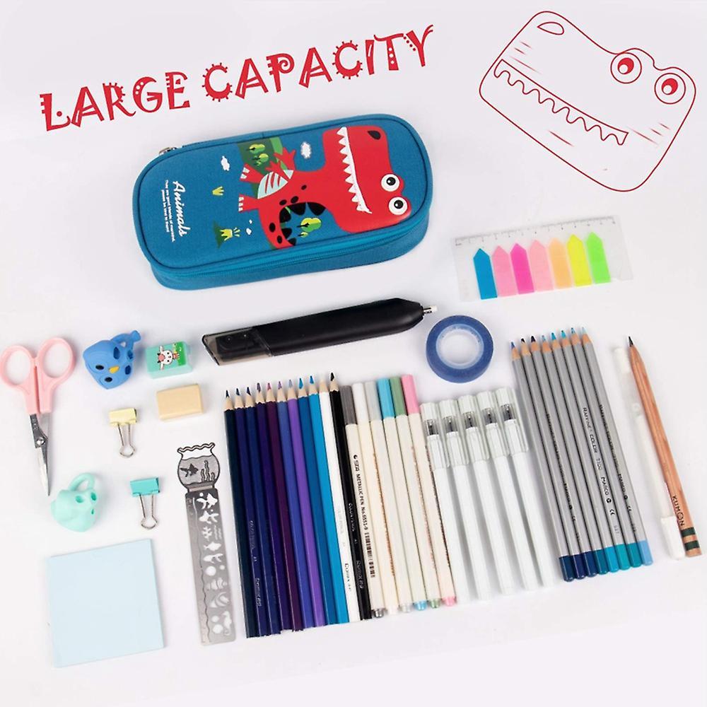 Pencil Case, Large Capacity Pen Case Pencil Bag with Zipper (blue)