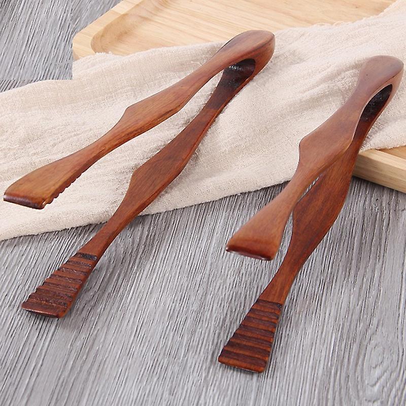 Cooking Kitchen Tongs Food Bbq Tool Cake Wooden Clip Home 2pcs