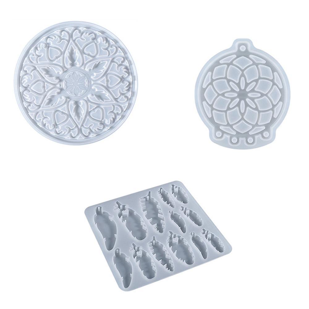 3pcs Diy Crystal Epoxy Mould Hanging Wall Decoration Silicone Mould C