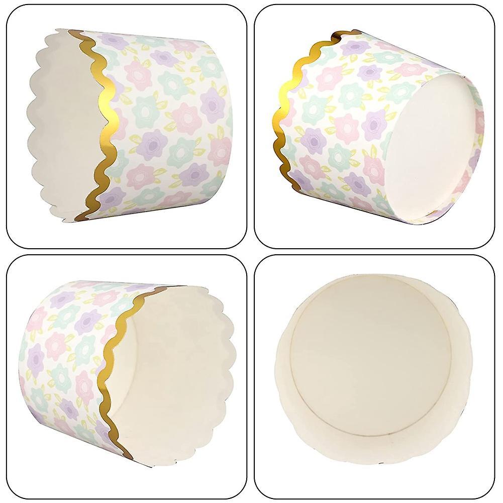 50 Pcs Colorful Greaseproof Paper Baking Cups 5 Oz Cupcake Paper A