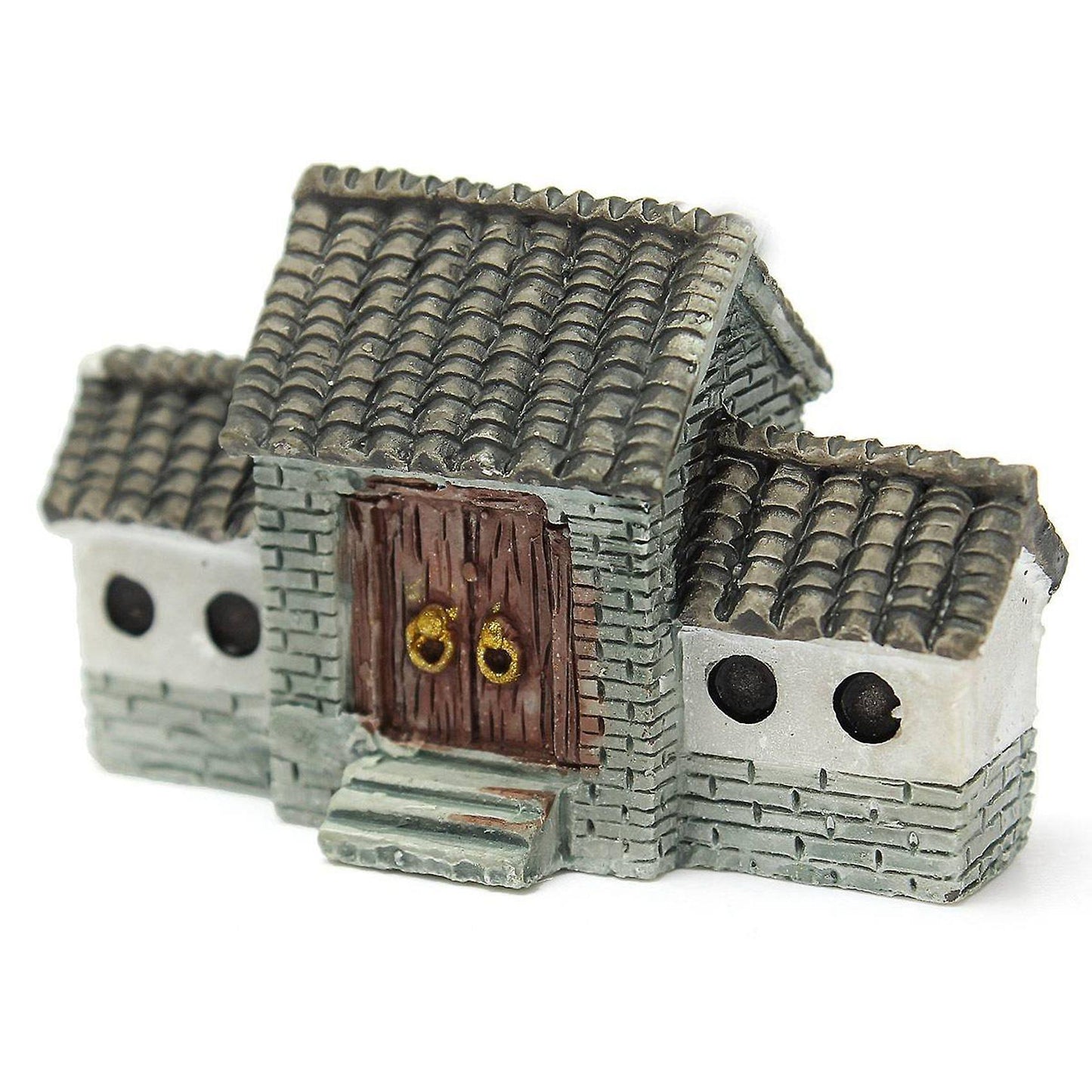 2x Miniature Villa House Dollhouse Potted Flower Plant Craft Gray
