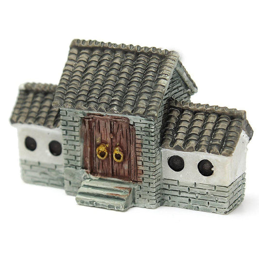 2x Miniature Villa House Dollhouse Potted Flower Plant Craft Gray