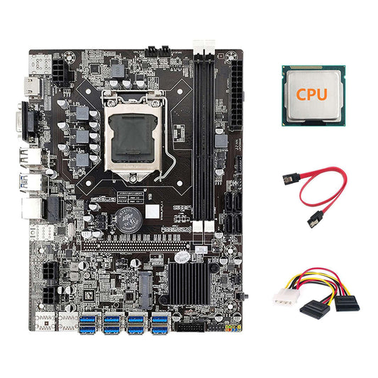 B75 Eth Mining Motherboard 8xpcie Usb Adapter+cpu Lga1155 B75 Usb