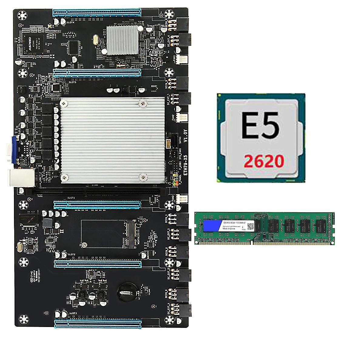 Eth79-x5 Btc Mining Motherboard Lga2011 with 2620 Cpu+4g Ddr3 Ram