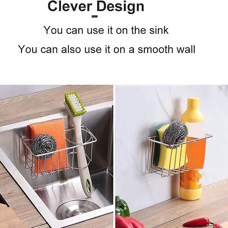 Sink Organizer-sponge Holder for Kitchen, Brush Holder,stainless