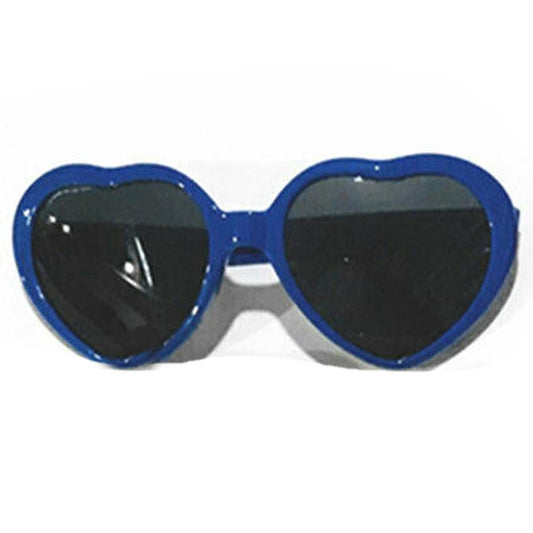 Heart Shape Light Sunglasses for Women Girls Kids Party (blue)