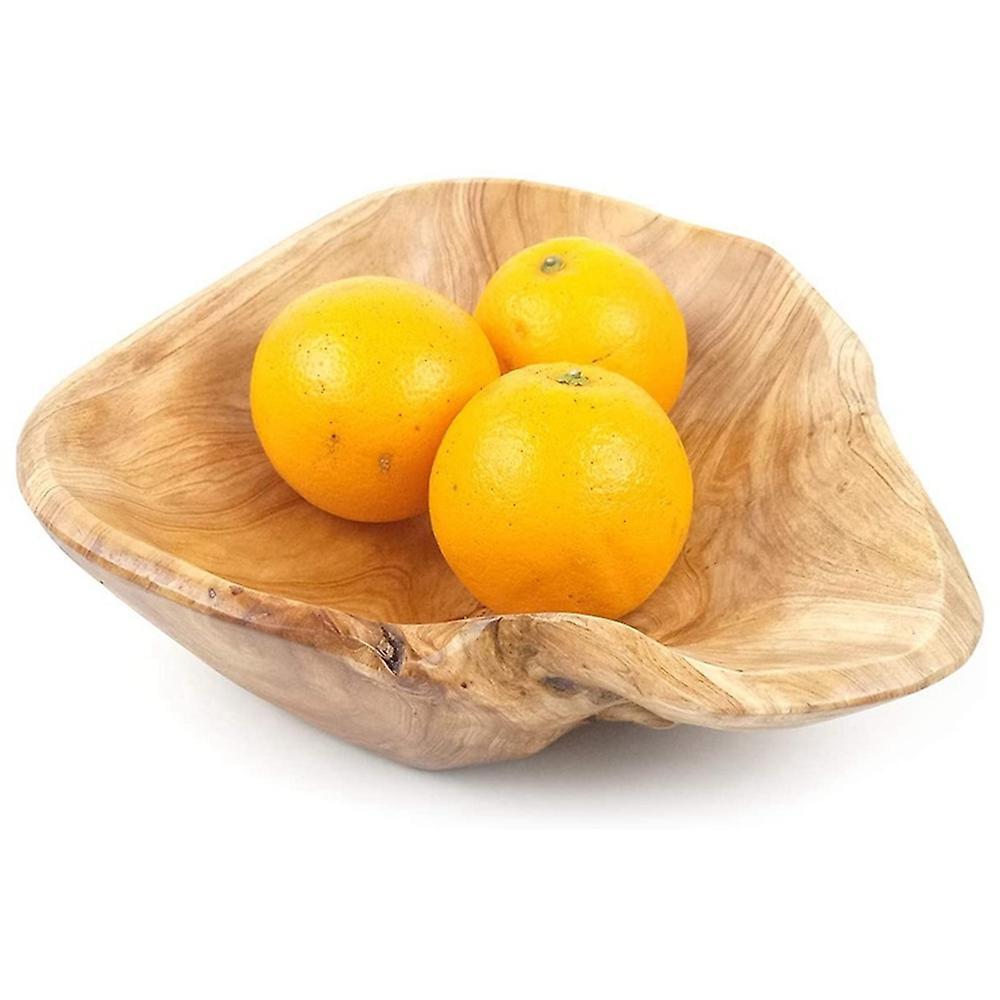 Wooden Fruit Salad Serving Bowl Hand-carved Root Bowls 15-19cm